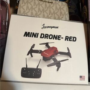 Red Mini Drone Foldable Design Remote Control